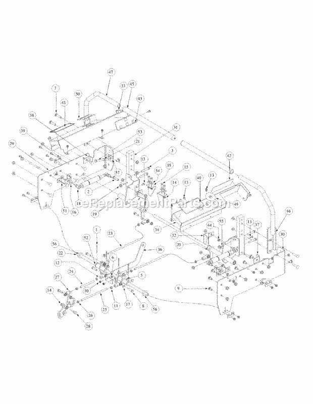 Control Assembly Diagram and Parts List for M54-KW 53AB5DBW150 Cub Cadet Sprayer